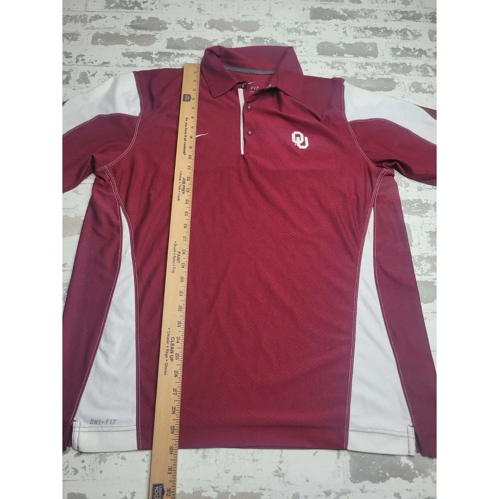 Nike Dri-Fit Oklahoma University‎ Sooners Short Sleeve Maroon Men's Polo Large